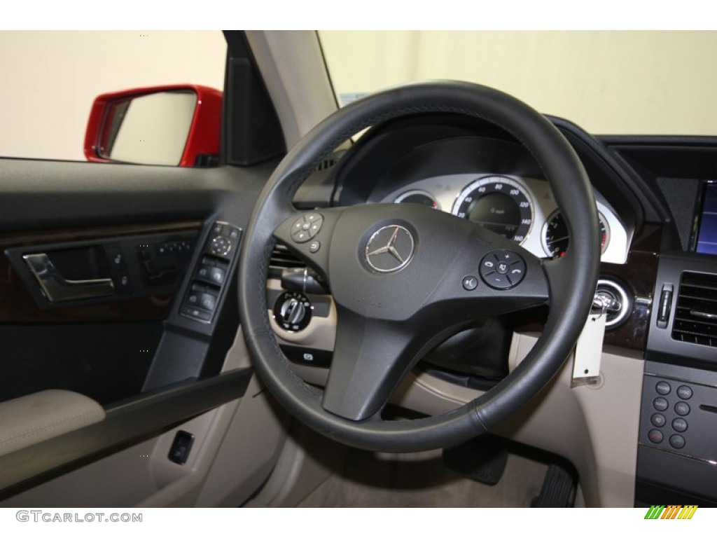 2010 Mercedes-Benz GLK 350 4Matic Almond/Black Steering Wheel Photo #80536561