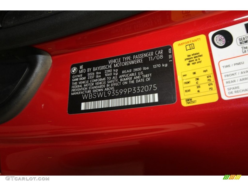 2009 BMW M3 Convertible Info Tag Photos
