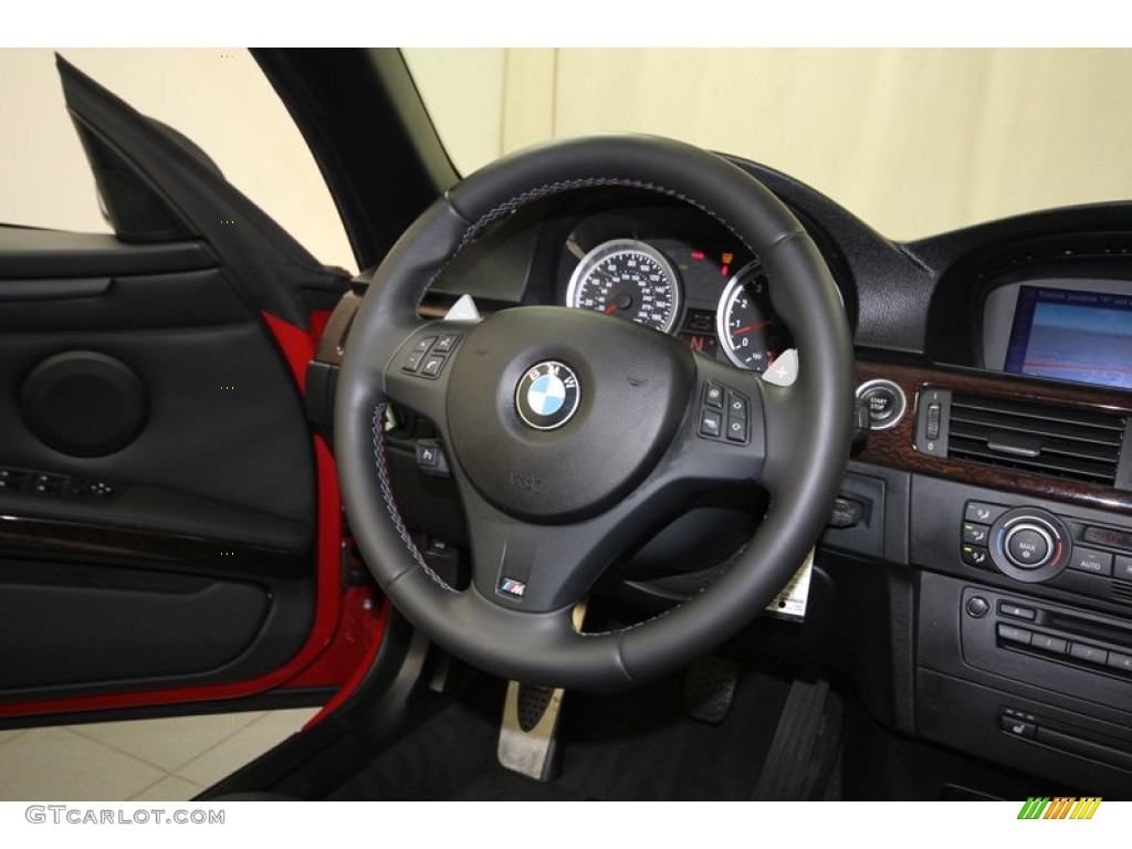 2009 BMW M3 Convertible Black Novillo Leather Steering Wheel Photo #80536851