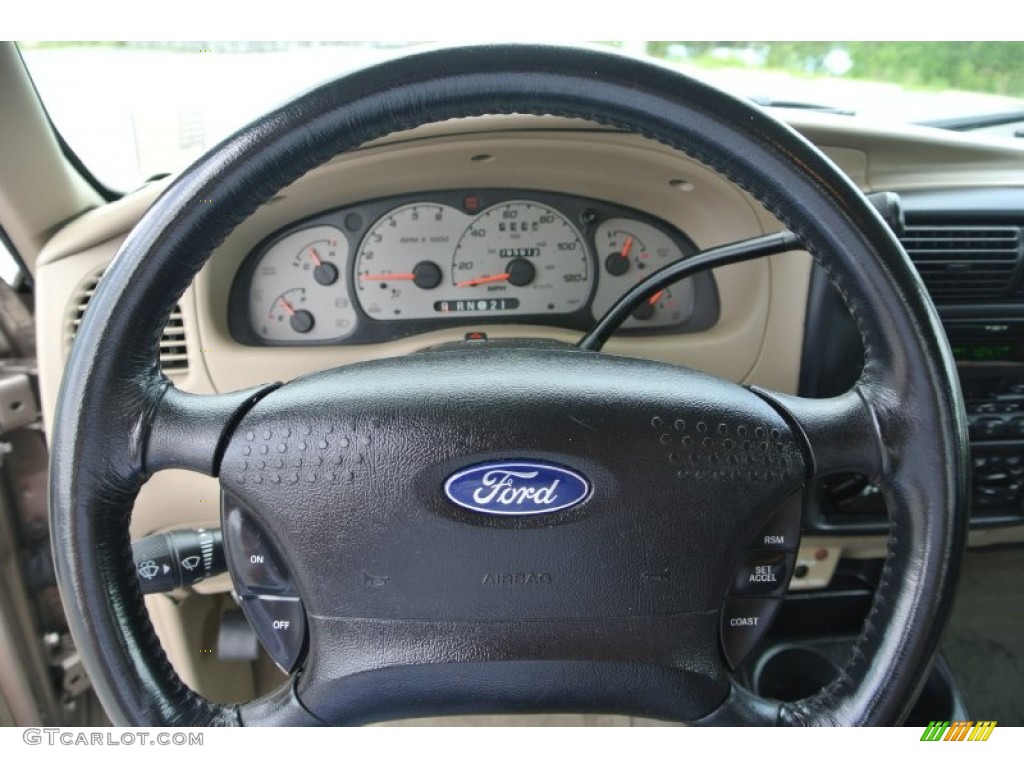 2003 Ford Ranger XLT SuperCab Medium Pebble Steering Wheel Photo #80536880