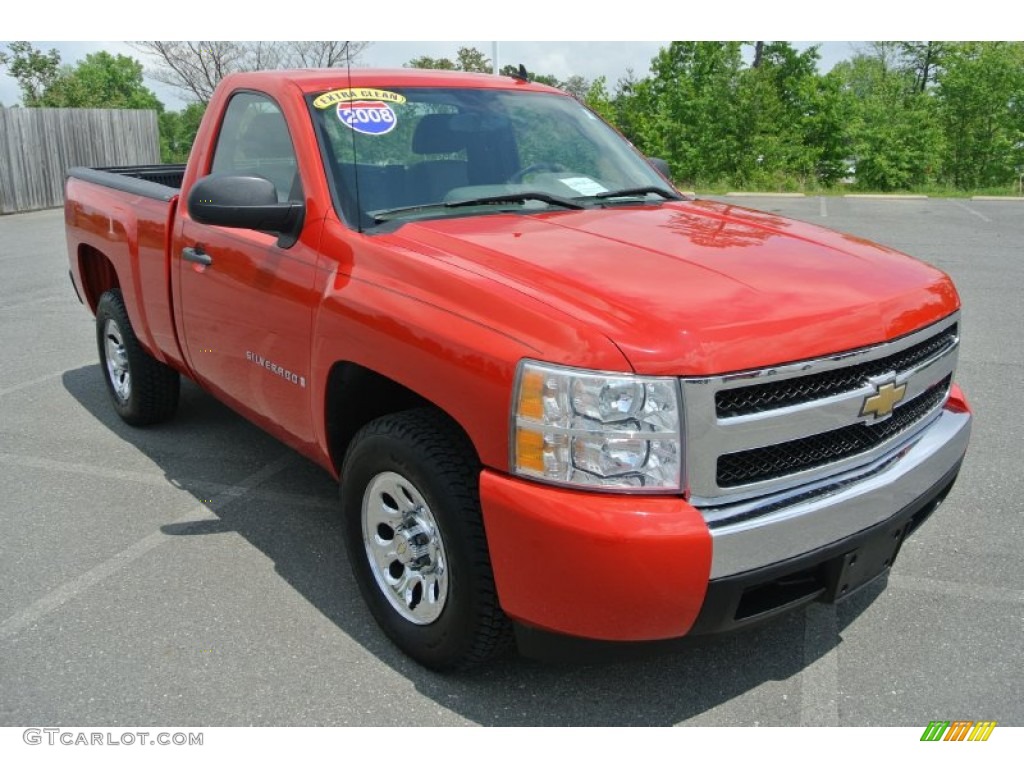 2008 Silverado 1500 LS Regular Cab - Victory Red / Dark Titanium photo #2