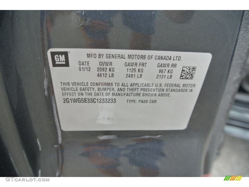 2012 Impala LT - Ashen Gray Metallic / Ebony photo #7