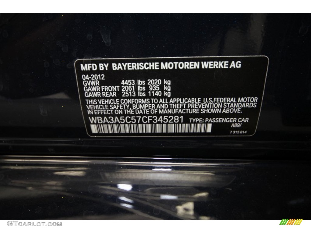2012 3 Series Color Code A89 for Imperial Blue Metallic Photo #80537494