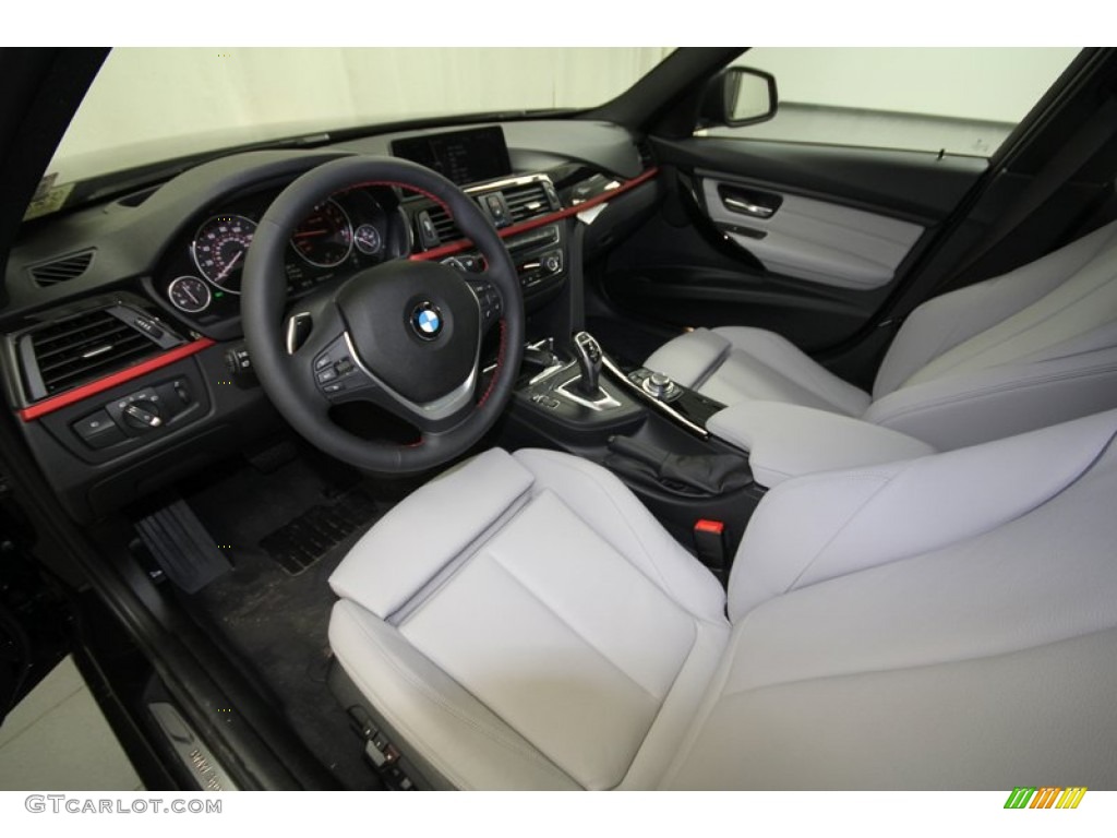 Everest Grey/Black Highlight Interior 2012 BMW 3 Series 328i Sedan Photo #80537572