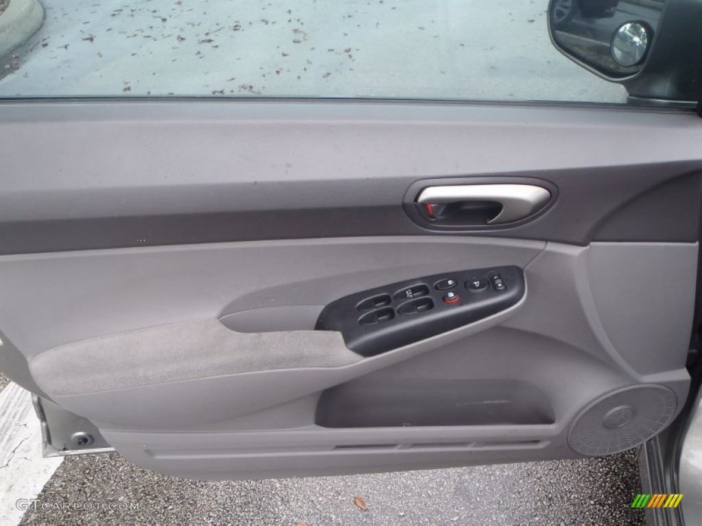 2007 Honda Civic LX Sedan Gray Door Panel Photo #80540464