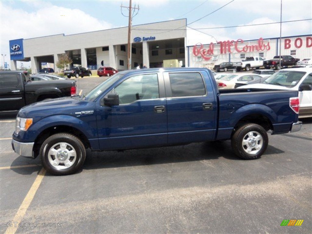 2010 F150 XLT SuperCrew - Dark Blue Pearl Metallic / Medium Stone photo #4