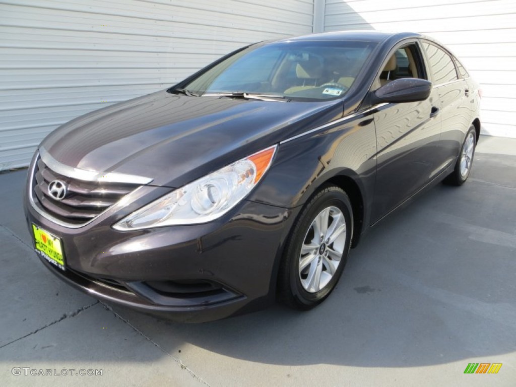 2011 Sonata GLS - Black Plum Pearl / Camel photo #7
