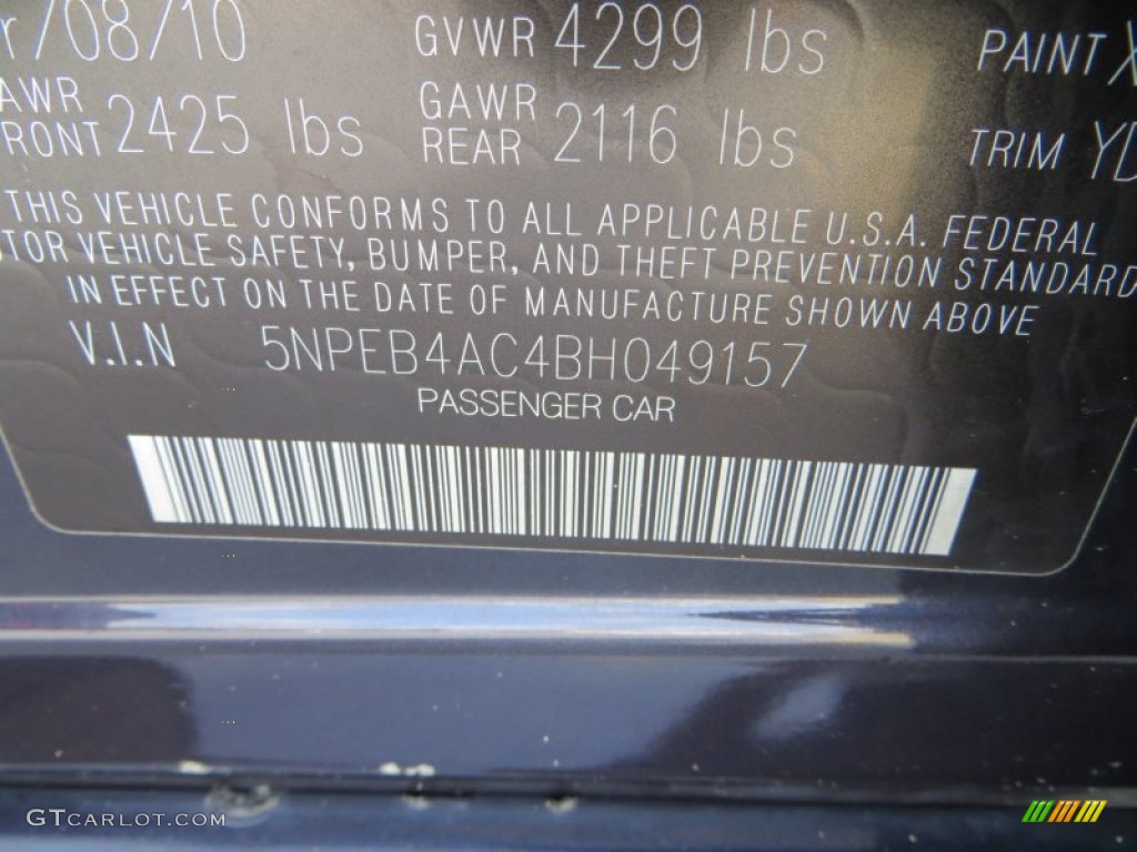 2011 Sonata GLS - Black Plum Pearl / Camel photo #49