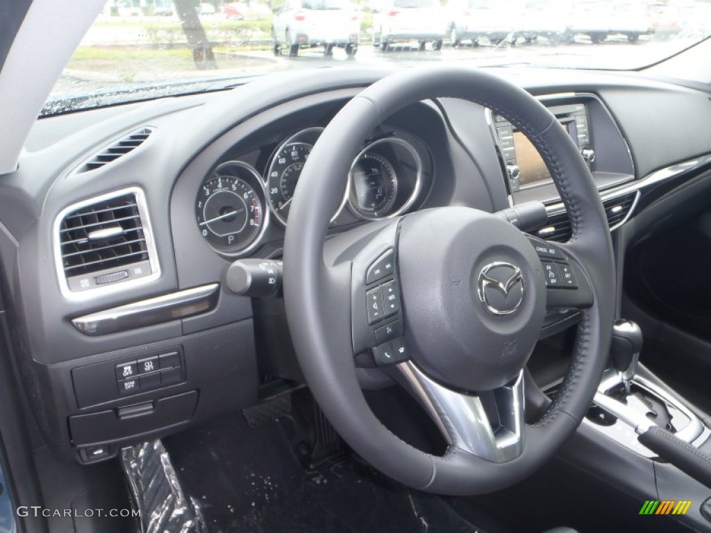 2014 Mazda MAZDA6 Touring Black Steering Wheel Photo #80542021