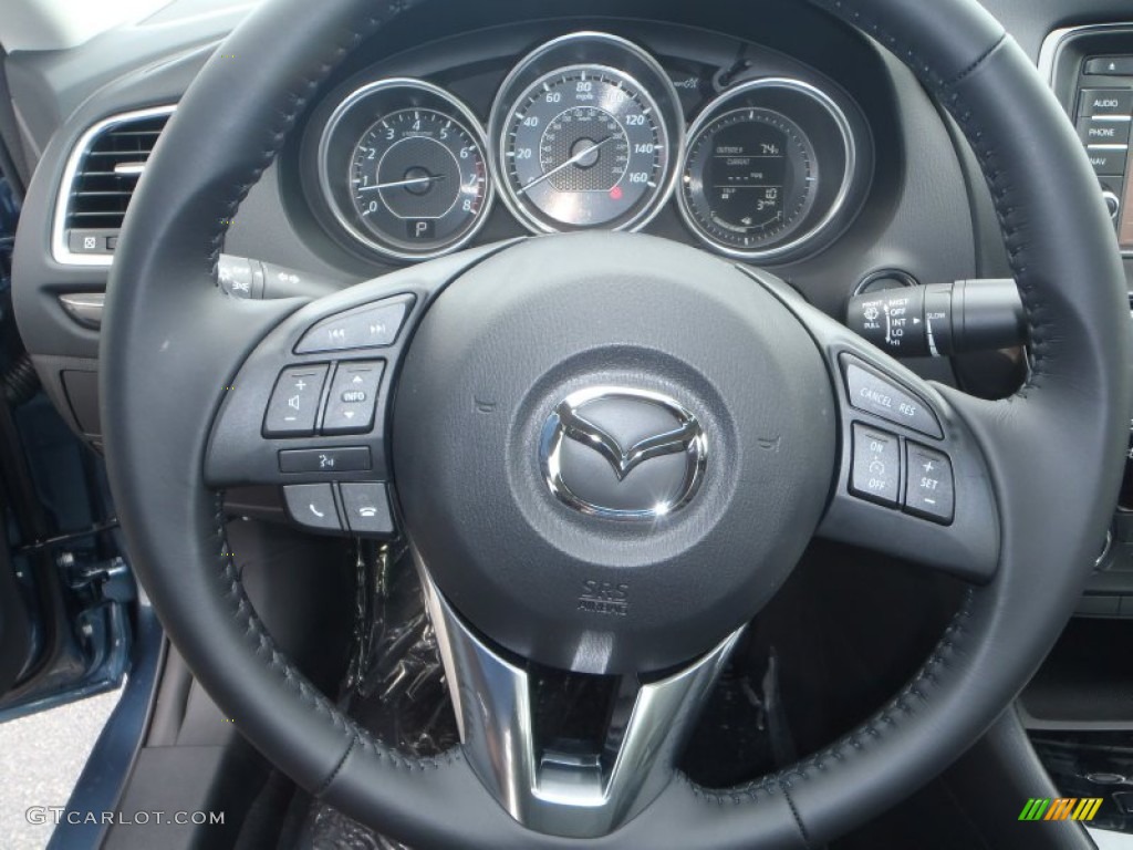 2014 Mazda MAZDA6 Touring Black Steering Wheel Photo #80542045