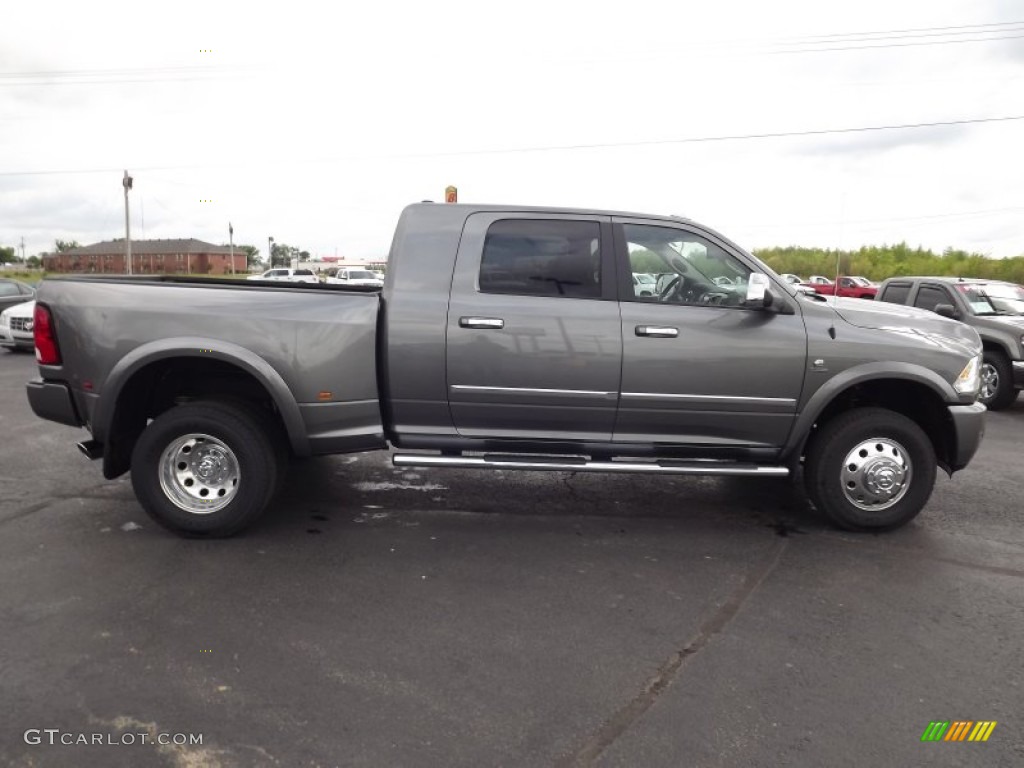 Mineral Gray Pearl 2012 Dodge Ram 3500 HD Laramie Limited Mega Cab 4x4 Dually Exterior Photo #80542849
