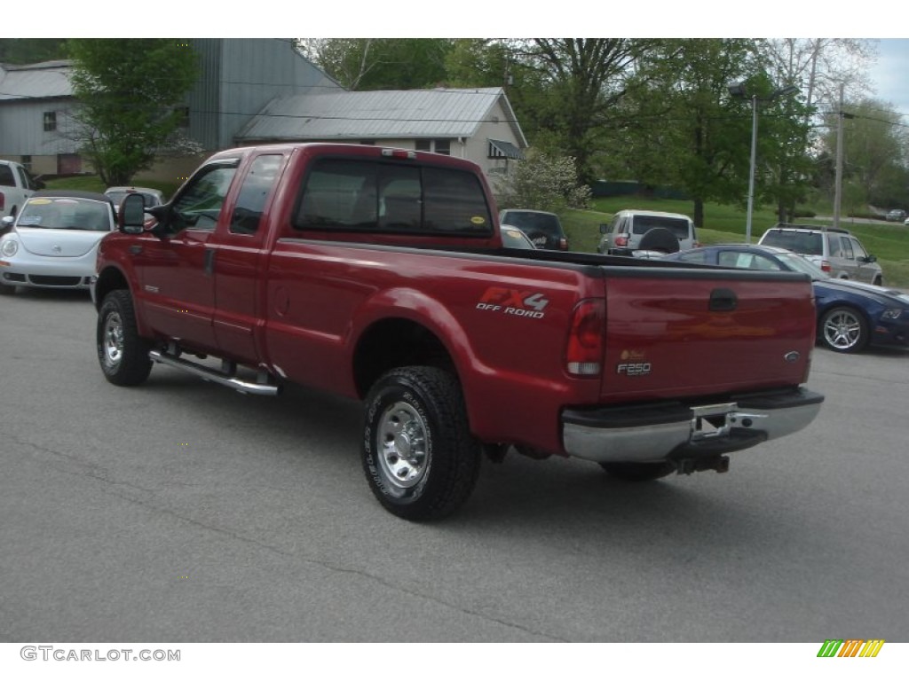 2003 F250 Super Duty XLT SuperCab 4x4 - Toreador Red Metallic / Medium Flint Grey photo #3