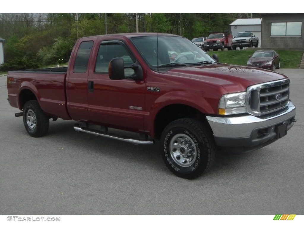 2003 F250 Super Duty XLT SuperCab 4x4 - Toreador Red Metallic / Medium Flint Grey photo #44