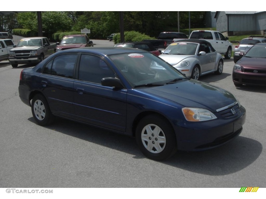 2003 Civic LX Sedan - Eternal Blue Pearl / Gray photo #1