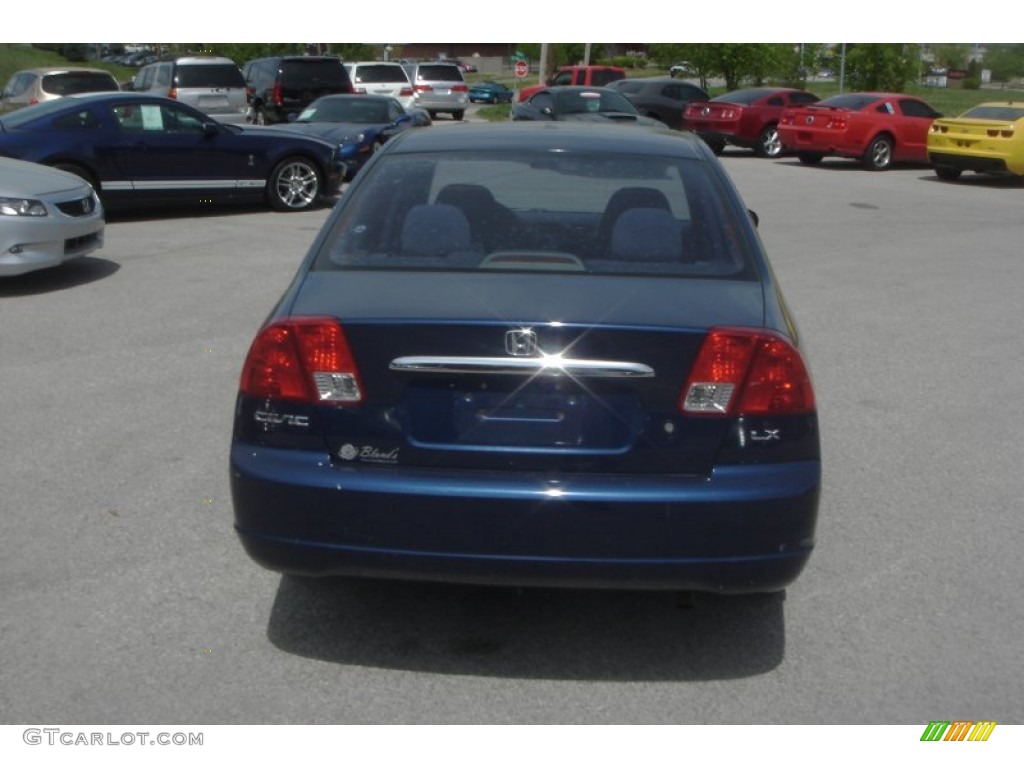 2003 Civic LX Sedan - Eternal Blue Pearl / Gray photo #4