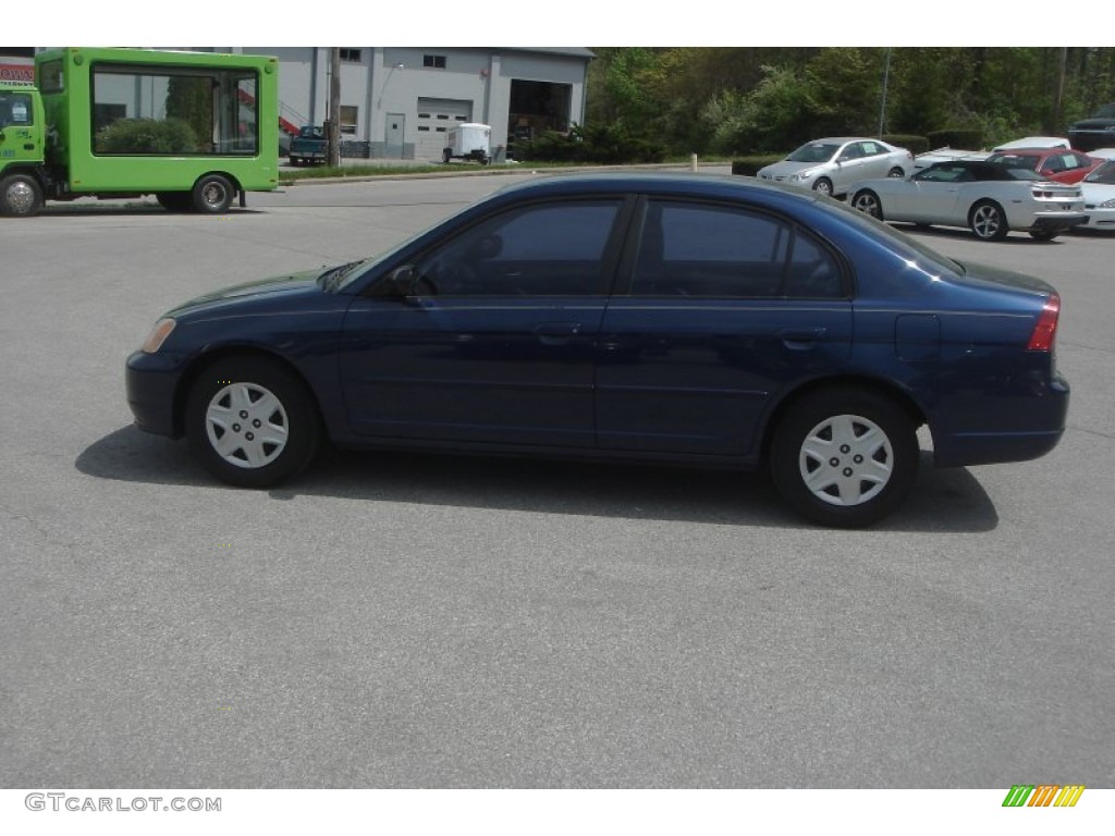 2003 Civic LX Sedan - Eternal Blue Pearl / Gray photo #6