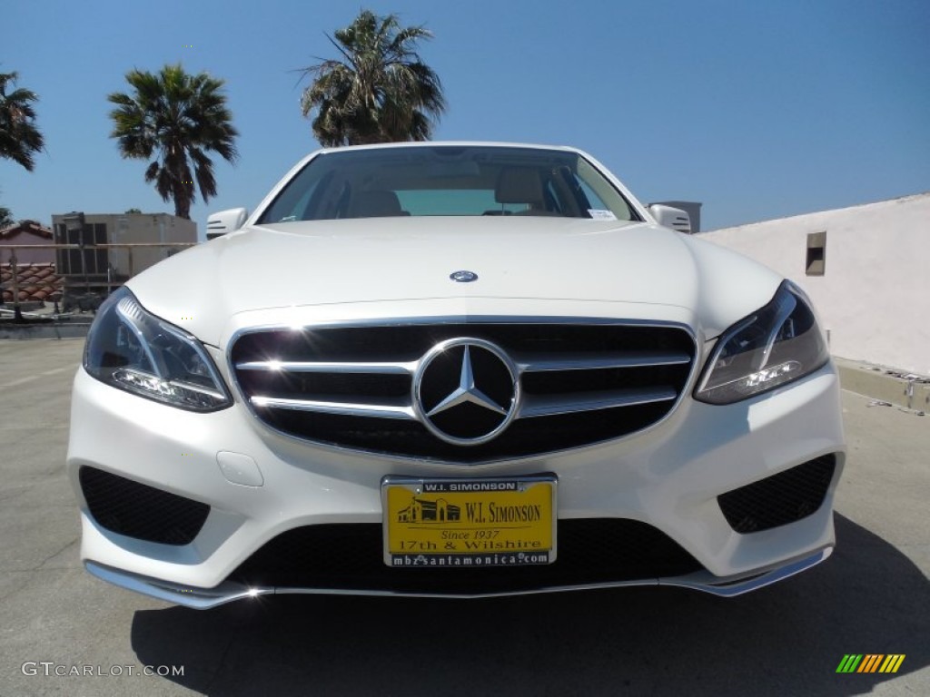2014 E 350 Sport Sedan - Diamond White Metallic / Silk Beige/Espresso Brown photo #2