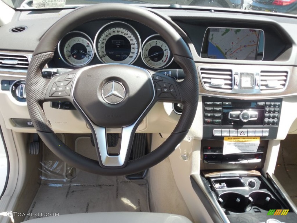 2014 Mercedes-Benz E 350 Sport Sedan Silk Beige/Espresso Brown Dashboard Photo #80546372