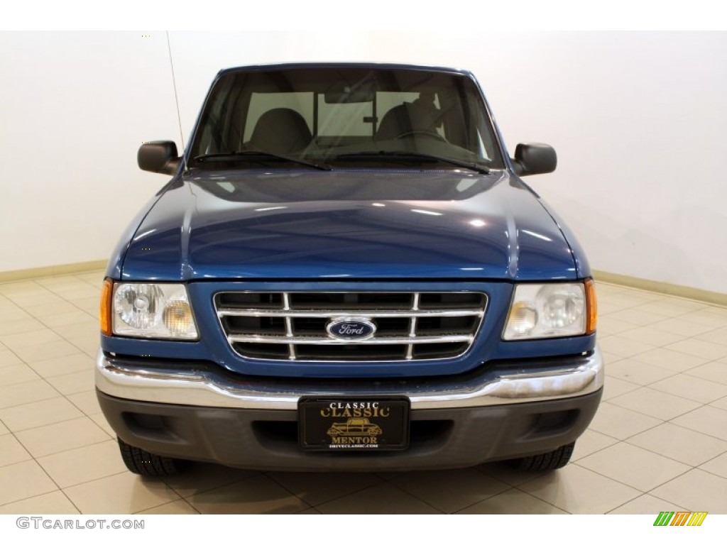 2002 Ranger XLT Regular Cab - Bright Island Blue Metallic / Dark Graphite photo #2