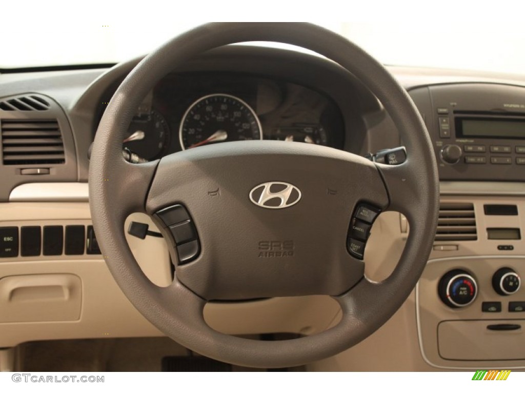 2007 Hyundai Sonata GLS Beige Steering Wheel Photo #80547475