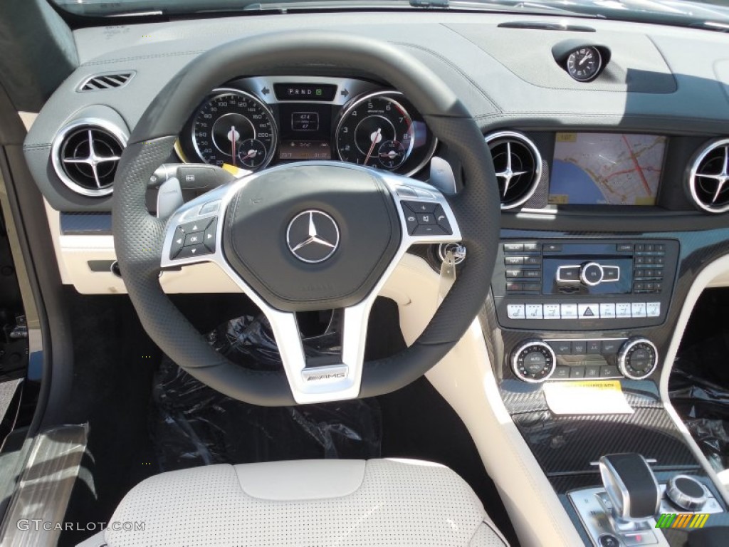 2013 Mercedes-Benz SL 63 AMG Roadster AMG Porcelain/Black Dashboard Photo #80550769