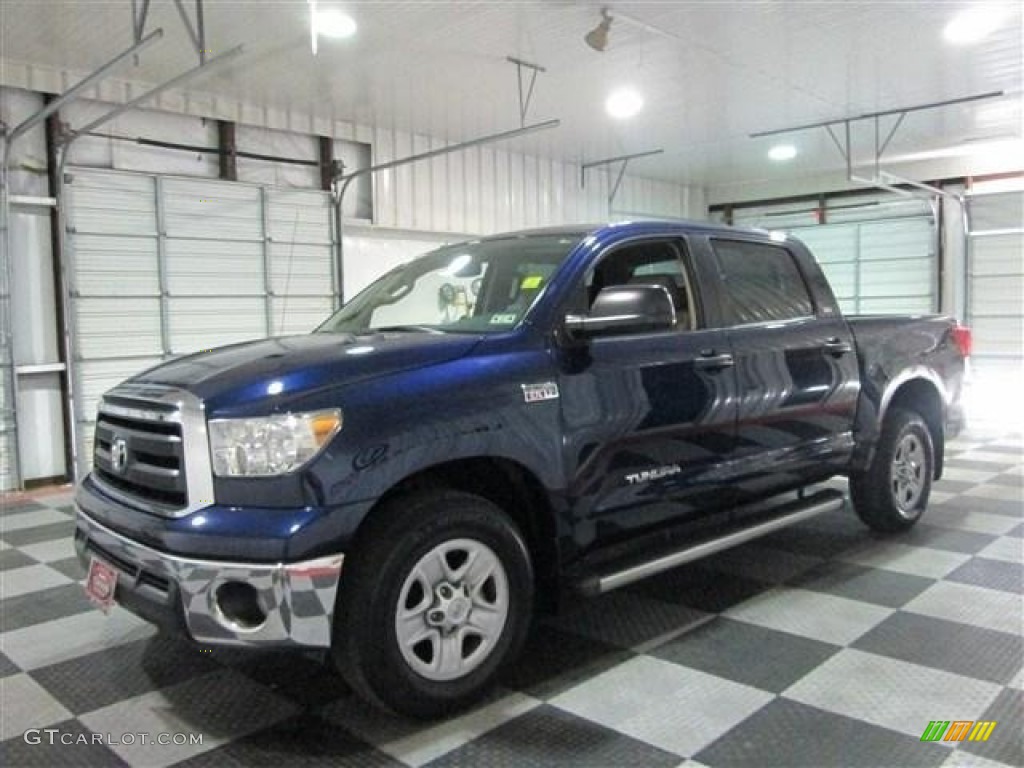 2010 Tundra SR5 CrewMax - Nautical Blue Metallic / Sand Beige photo #4