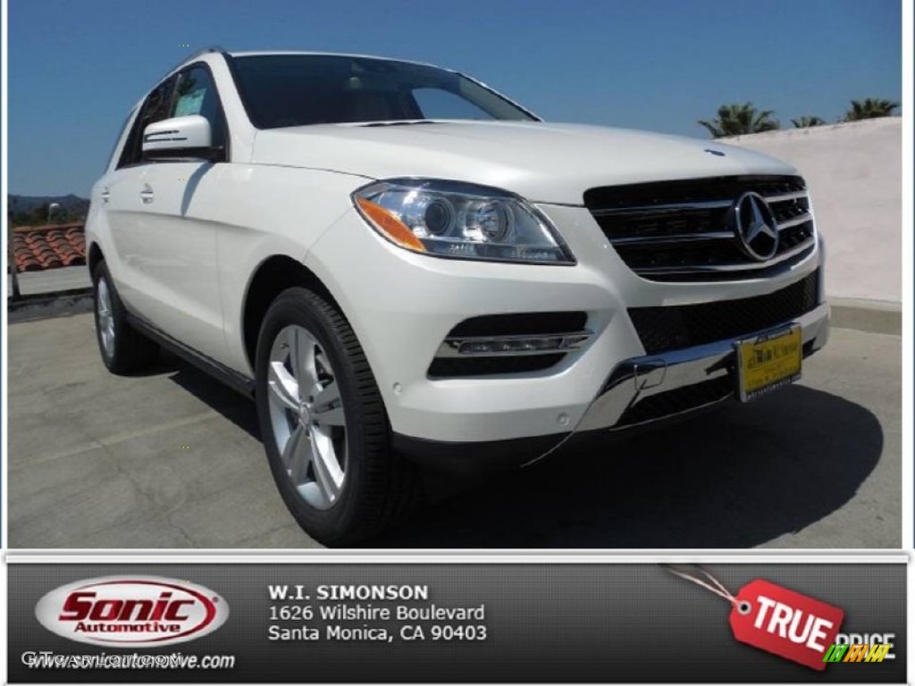 2013 ML 350 4Matic - Diamond White Metallic / Almond Beige photo #1