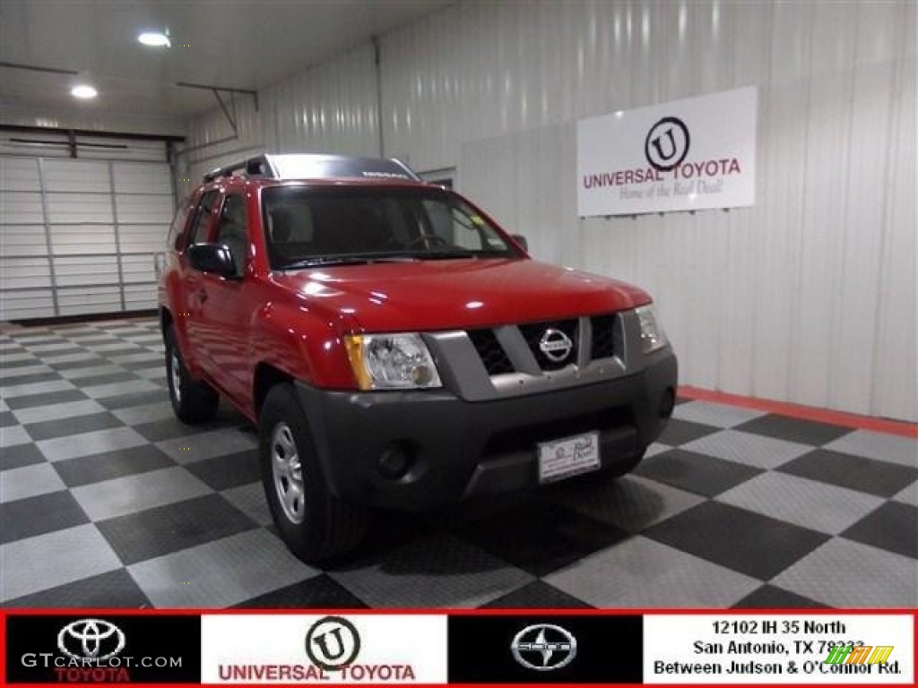 2008 Xterra S - Red Alert / Steel/Graphite photo #1