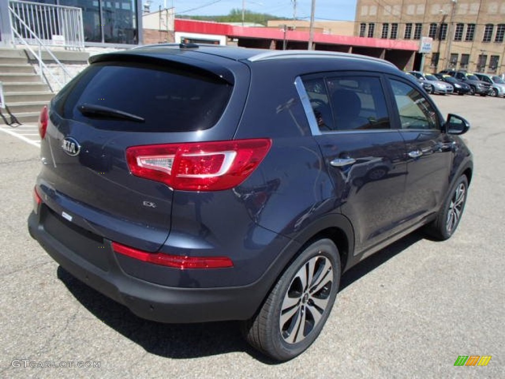 2013 Sportage EX AWD - Twilight Blue / Alpine Gray photo #8