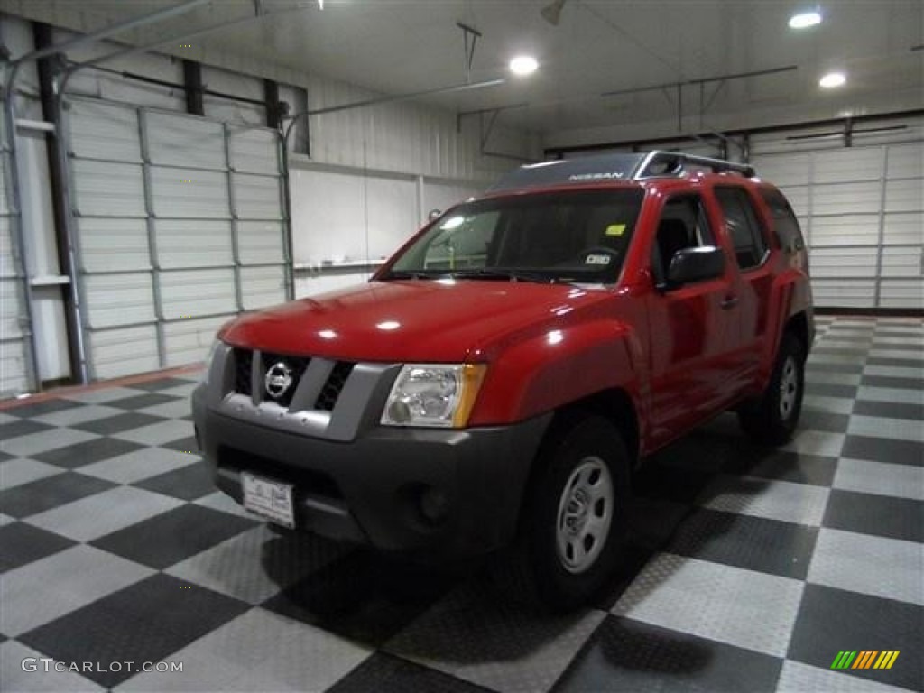 2008 Xterra S - Red Alert / Steel/Graphite photo #3