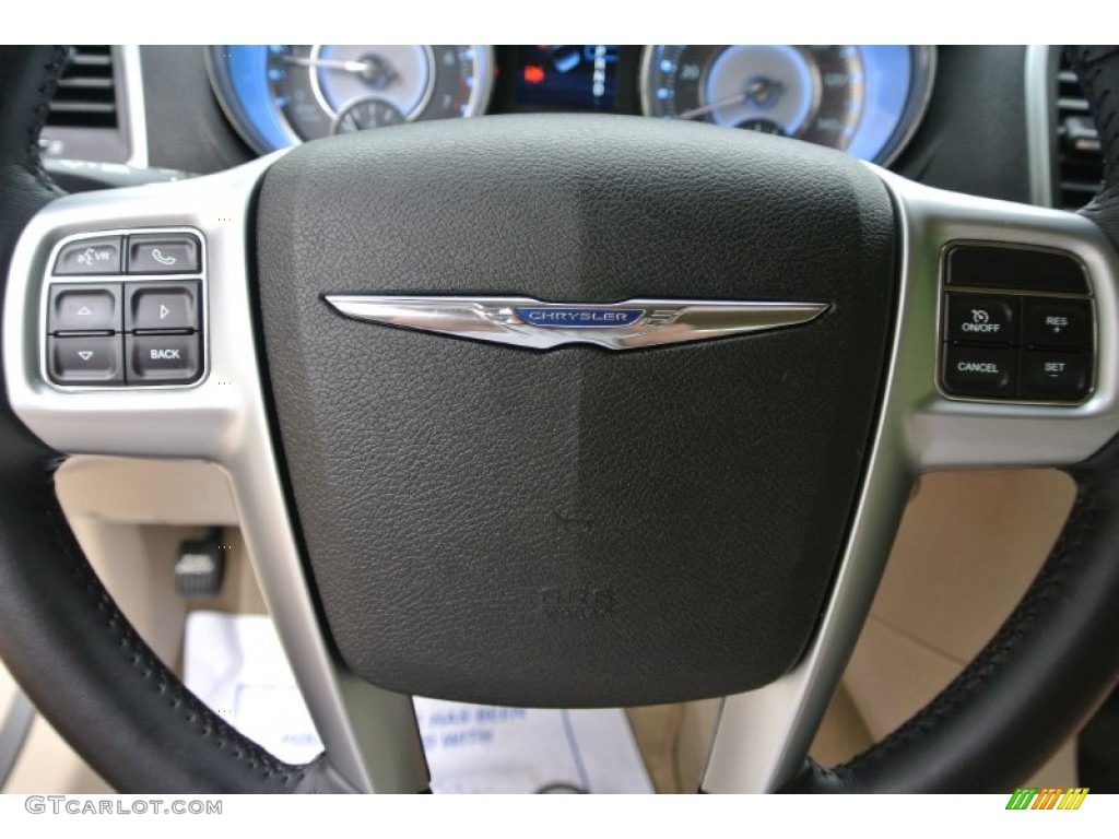 2012 Chrysler 300 Limited AWD Dark Frost Beige/Light Frost Beige Steering Wheel Photo #80560342