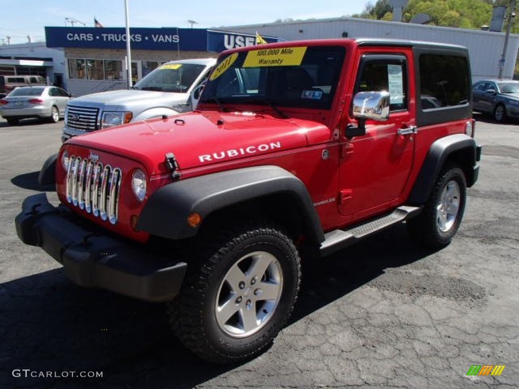 2011 Wrangler Rubicon 4x4 - Flame Red / Black/Dark Saddle photo #4