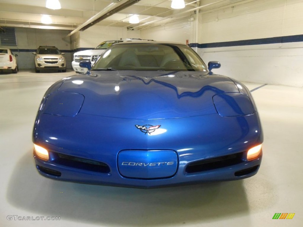 2002 Corvette Convertible - Electron Blue Metallic / Light Oak photo #2