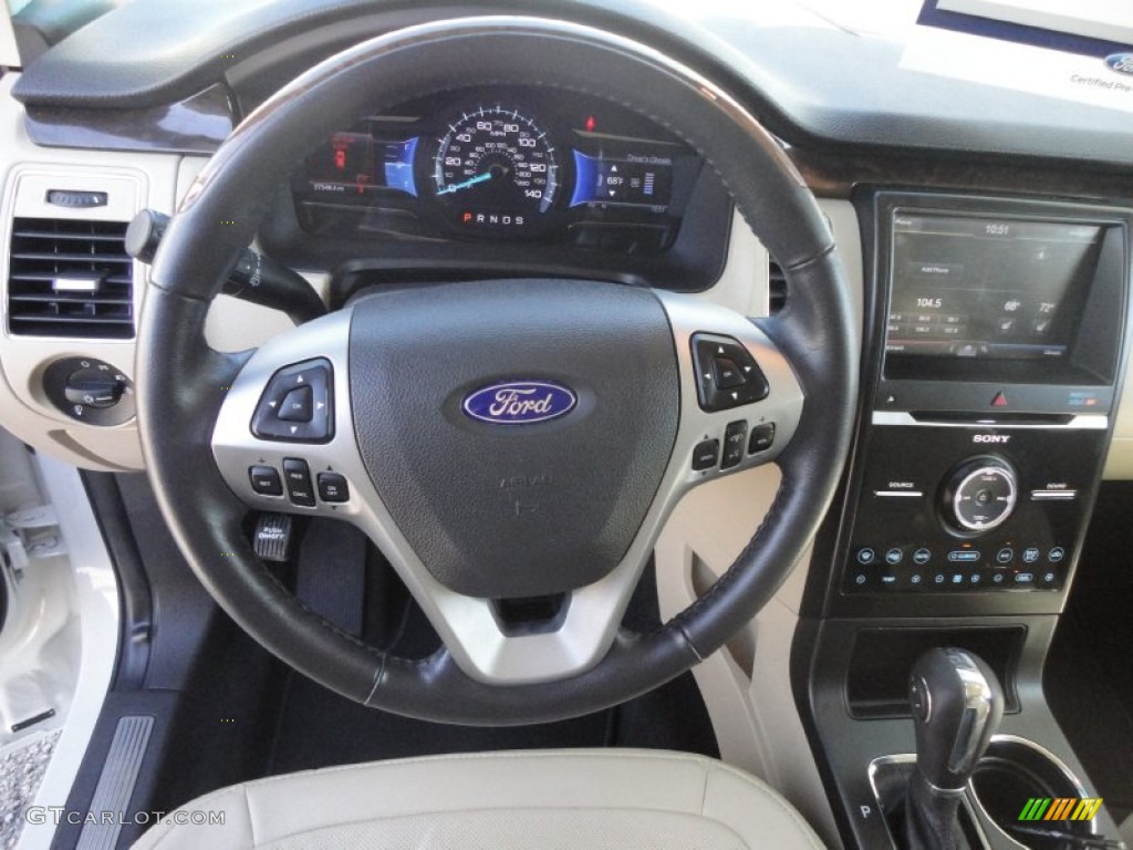 2013 Ford Flex Limited AWD Dune Steering Wheel Photo #80563928