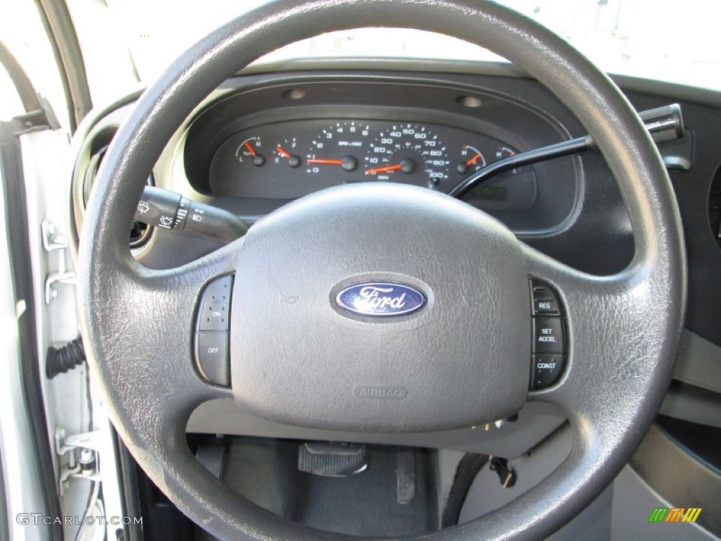 2006 Ford E Series Van E350 XLT 15 Passenger Medium Flint Grey Steering Wheel Photo #80566315