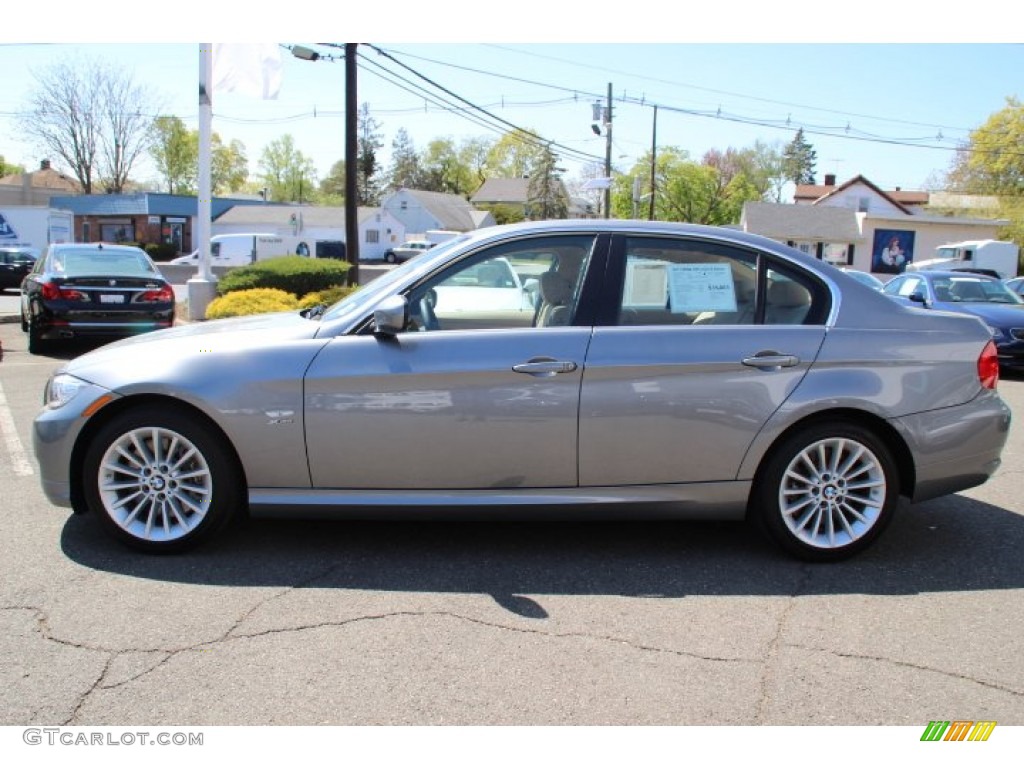 2011 3 Series 335i xDrive Sedan - Space Gray Metallic / Beige photo #8