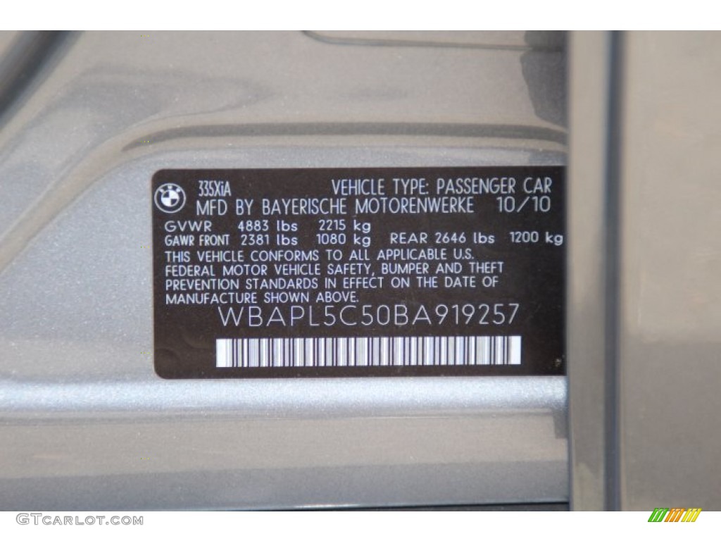 2011 3 Series 335i xDrive Sedan - Space Gray Metallic / Beige photo #33