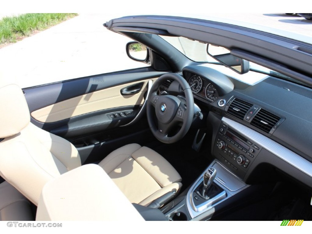 2013 BMW 1 Series 135i Convertible Savanna Beige Dashboard Photo #80569535