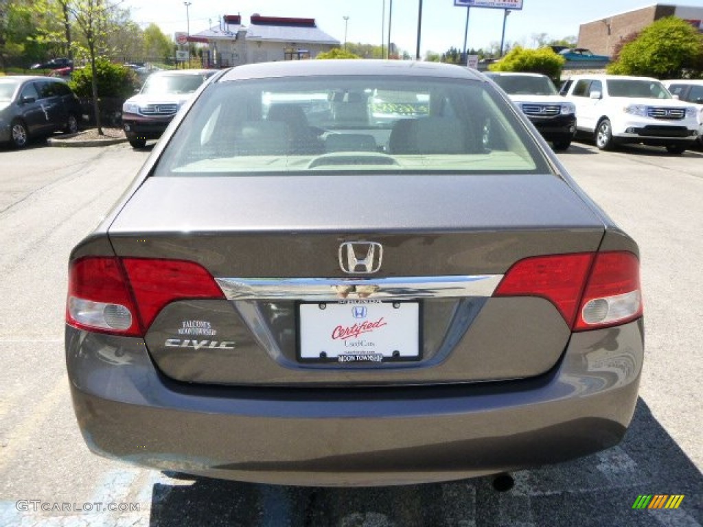 2010 Civic EX Sedan - Urban Titanium Metallic / Beige photo #4