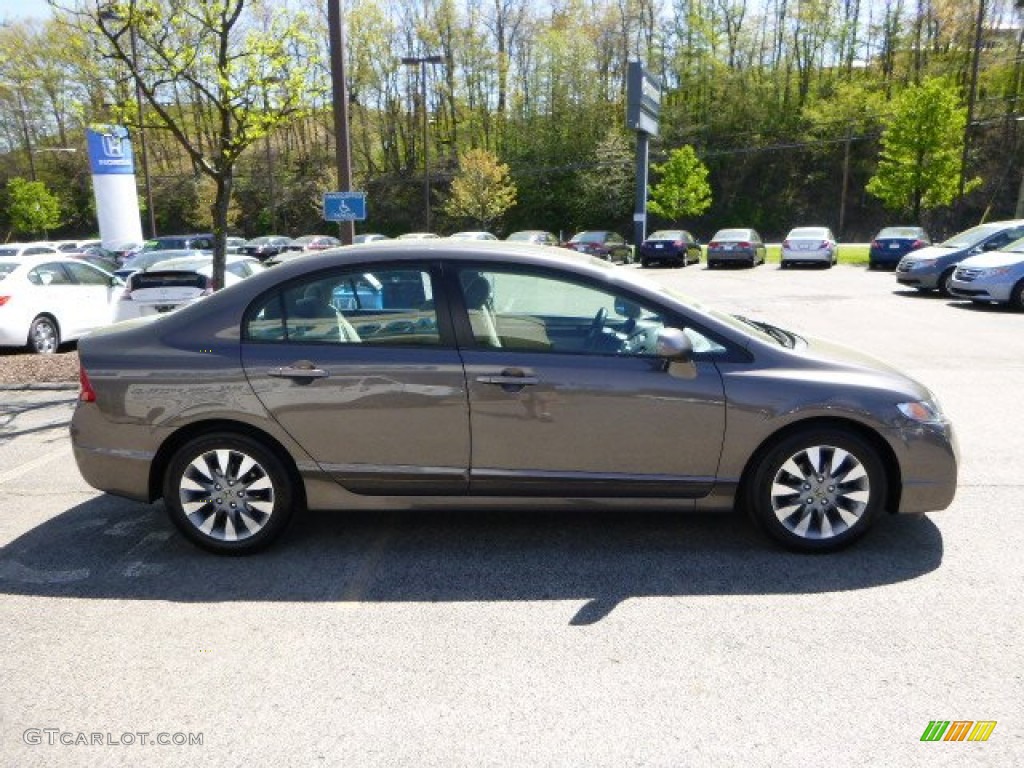 2010 Civic EX Sedan - Urban Titanium Metallic / Beige photo #6
