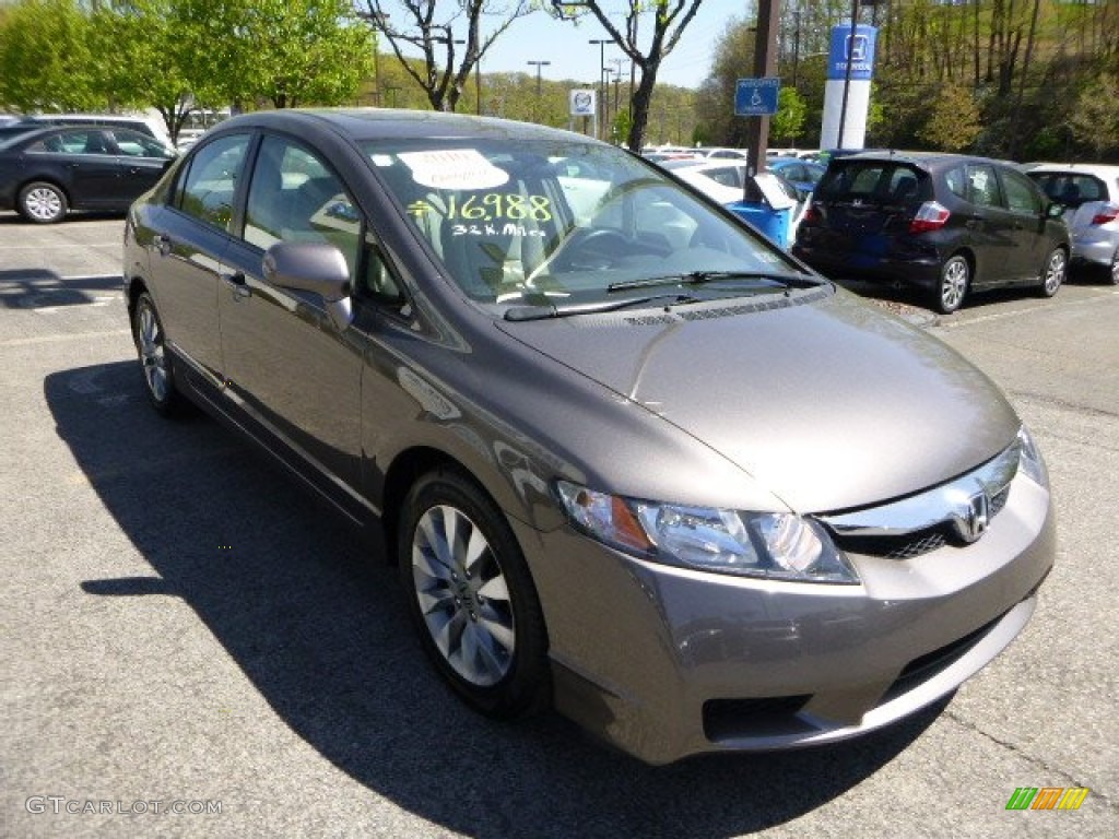 2010 Civic EX Sedan - Urban Titanium Metallic / Beige photo #7