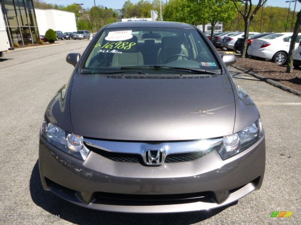 2010 Civic EX Sedan - Urban Titanium Metallic / Beige photo #8