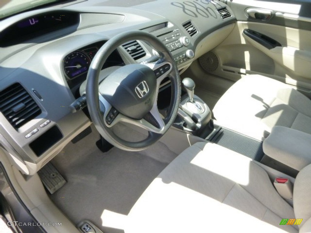 2010 Civic EX Sedan - Urban Titanium Metallic / Beige photo #20