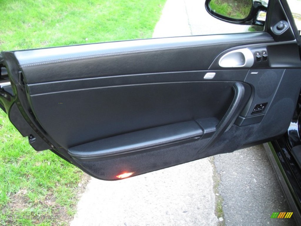 2007 Porsche 911 Turbo Coupe Black Door Panel Photo #80570473