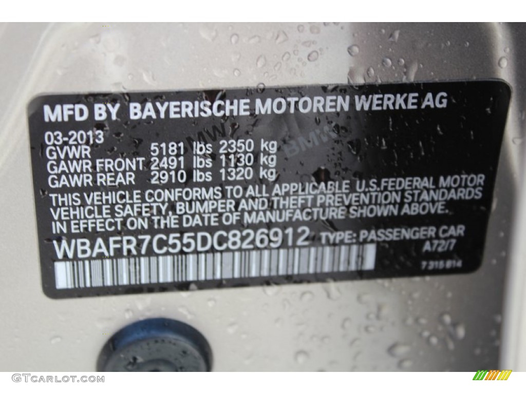 2013 5 Series Color Code A72 for Cashmere Silver Metallic Photo #80571106