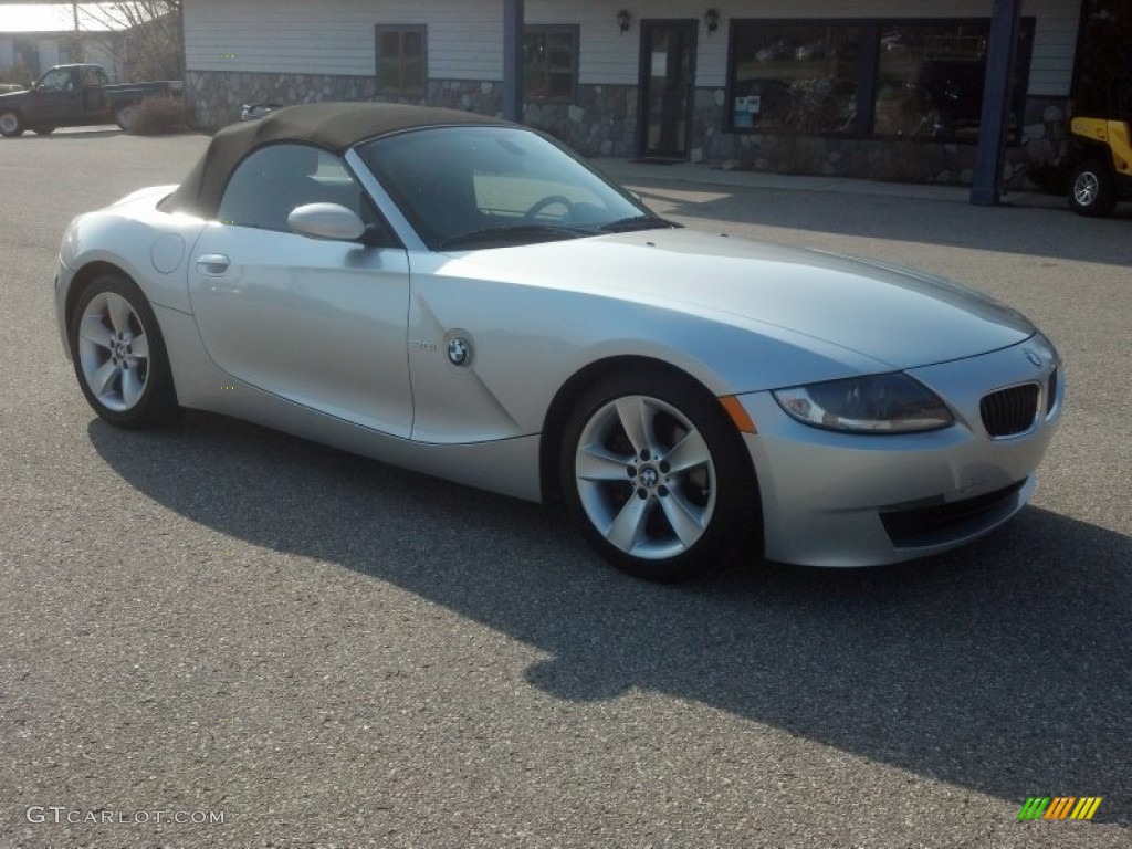 2007 Z4 3.0i Roadster - Titanium Silver Metallic / Black photo #1