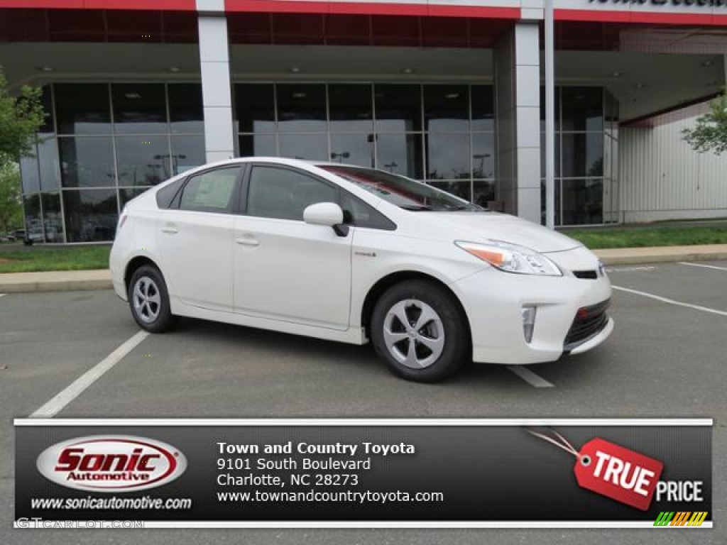 2013 Prius Two Hybrid - Blizzard White Pearl / Bisque photo #1