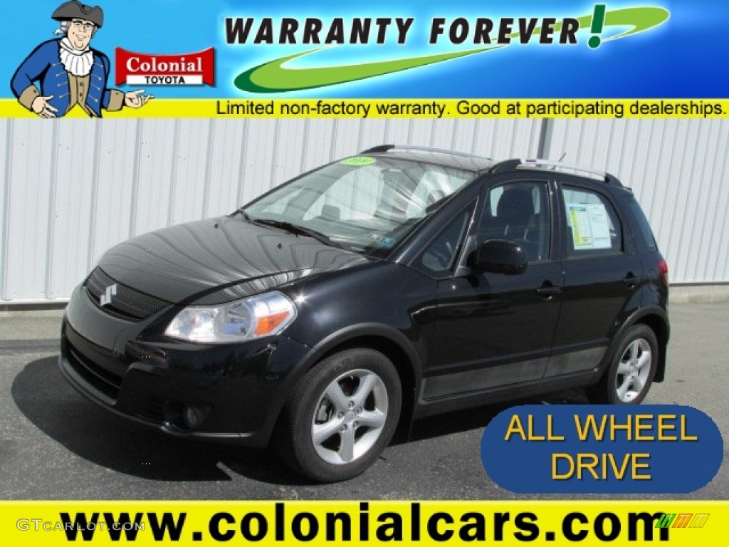 2009 SX4 Crossover Touring AWD - Black Pearl Metallic / Black photo #1