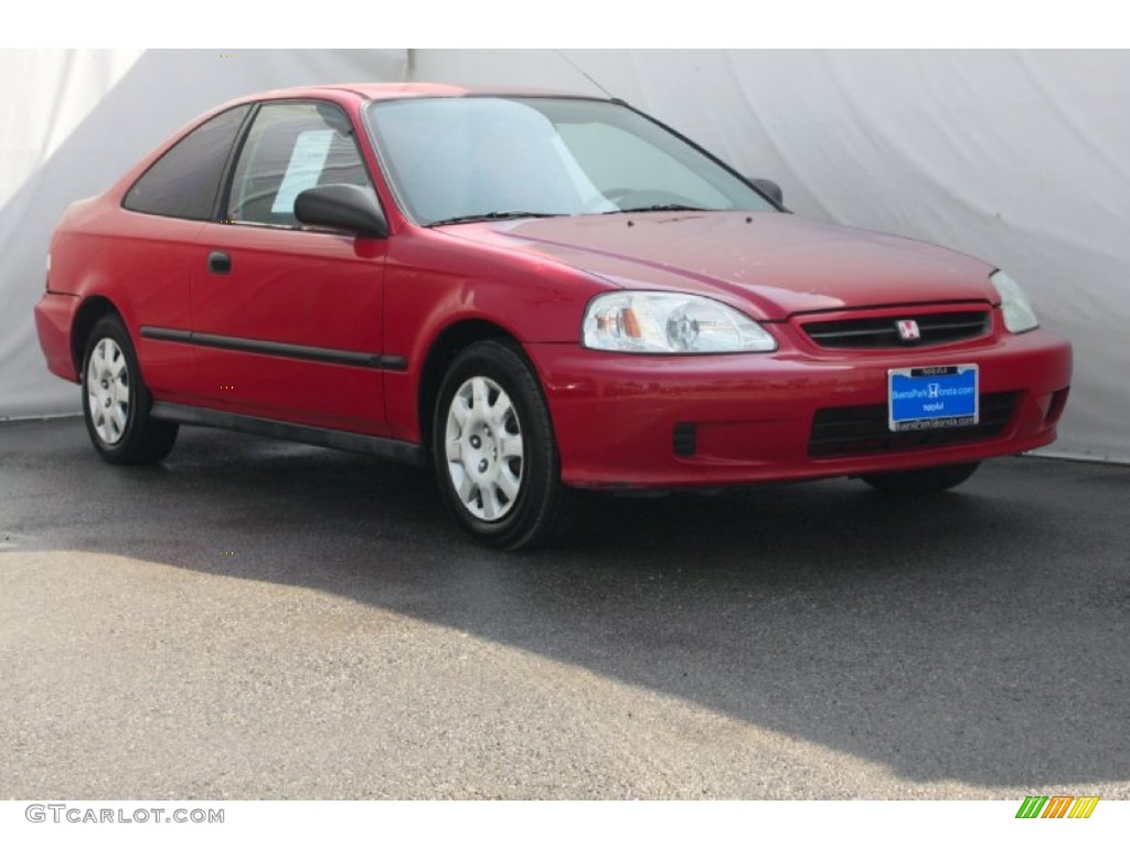 1999 Civic DX Coupe - Roma Red / Gray photo #1