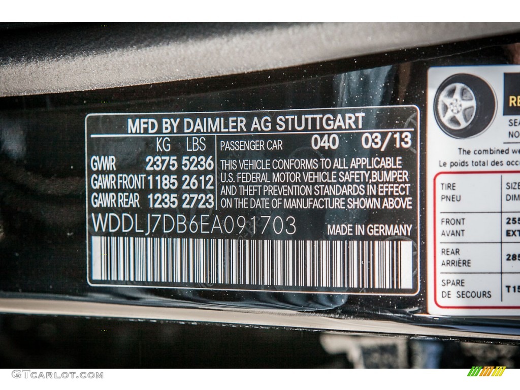 2014 CLS Color Code 040 for Black Photo #80585209